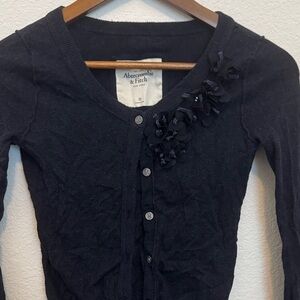 Abercrombie & Fitch Navy Cardigan with Ruffle Detail